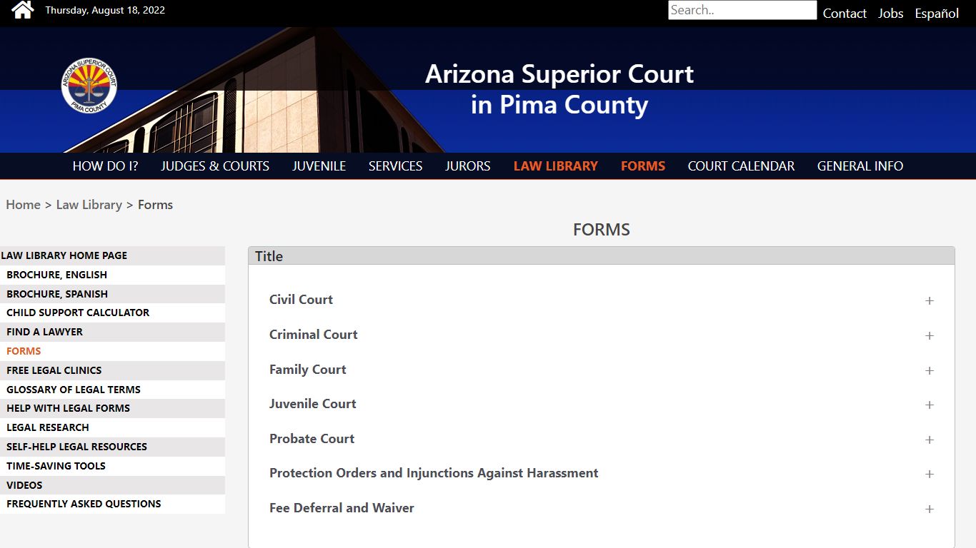 Forms - Arizona Superior Court in Pima County